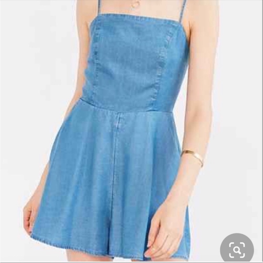 Kimchi blue urban outfitters denim tie back romper